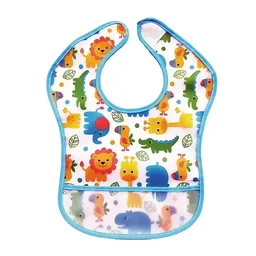 Babador Para Bebê Impermeável Com Bolso Safari Azul - Buba