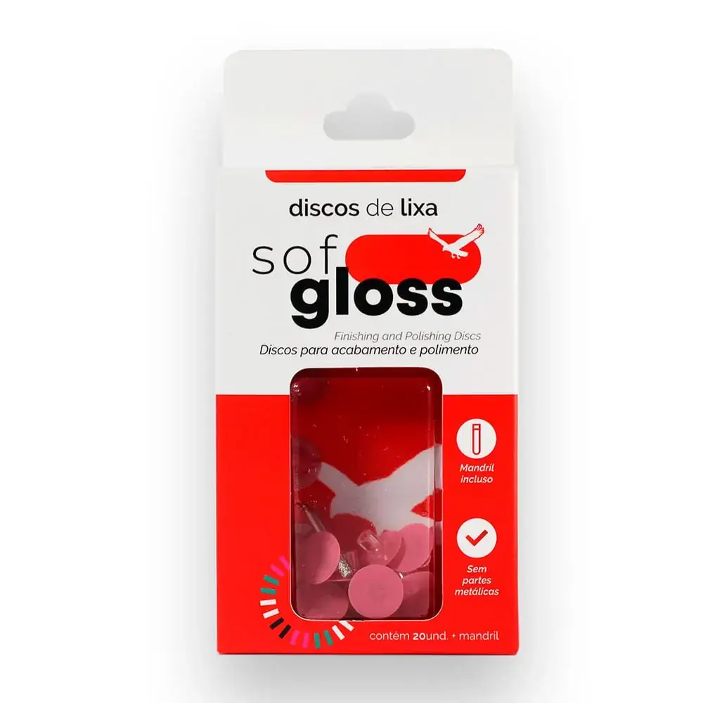 Discos De Lixa Sof Gloss Com 20 - American Burrs - Discos De Lixa Sof Gloss Médio Rosa Com 20 - Amer