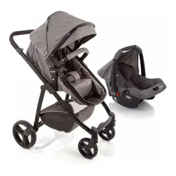 Carrinho com Bebê Conforto Travel System Vip Duo Pro Voyage 0 a 15 kg Cinza Mescla
