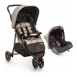 Carrinho de Passeio e Bebê Conforto Delta TS Pro Bege Voyage