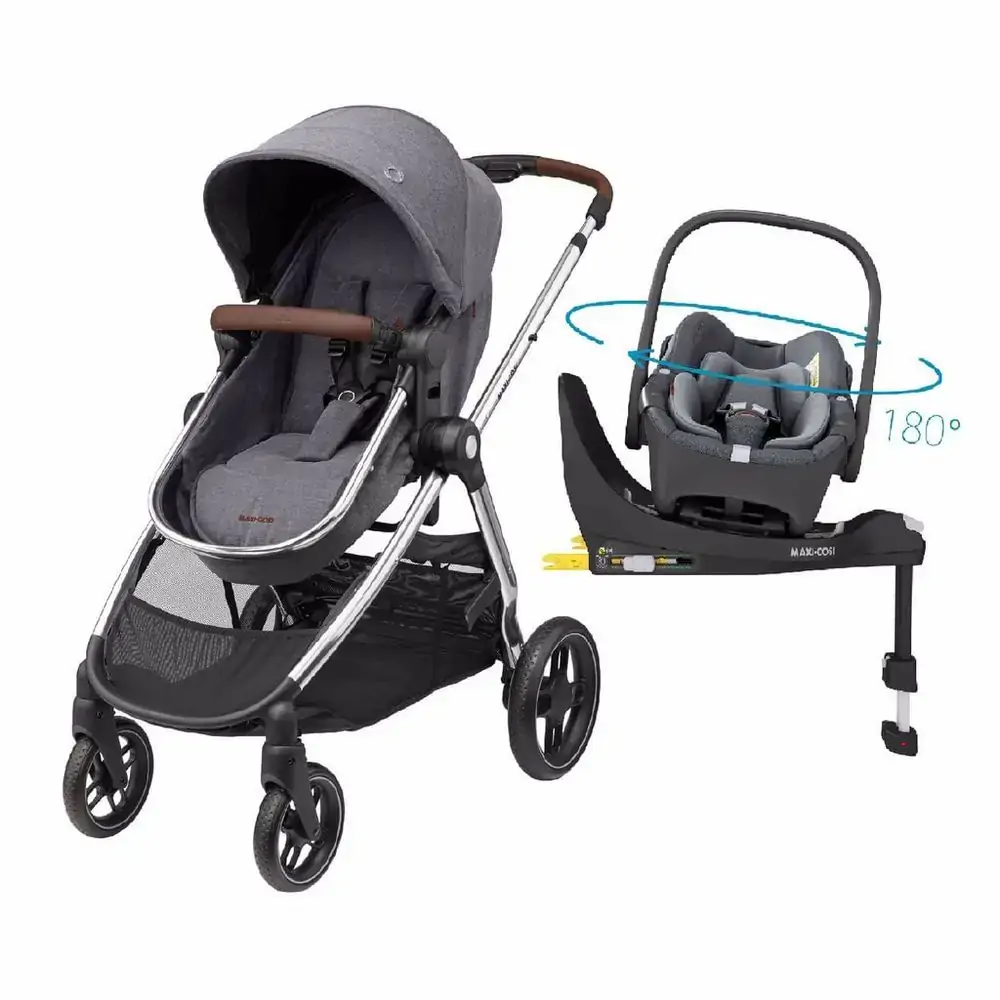 Carrinho com Bebê Conforto Travel System Anna Luxe Trio Isofix Maxi-Cosi Twillic Grey