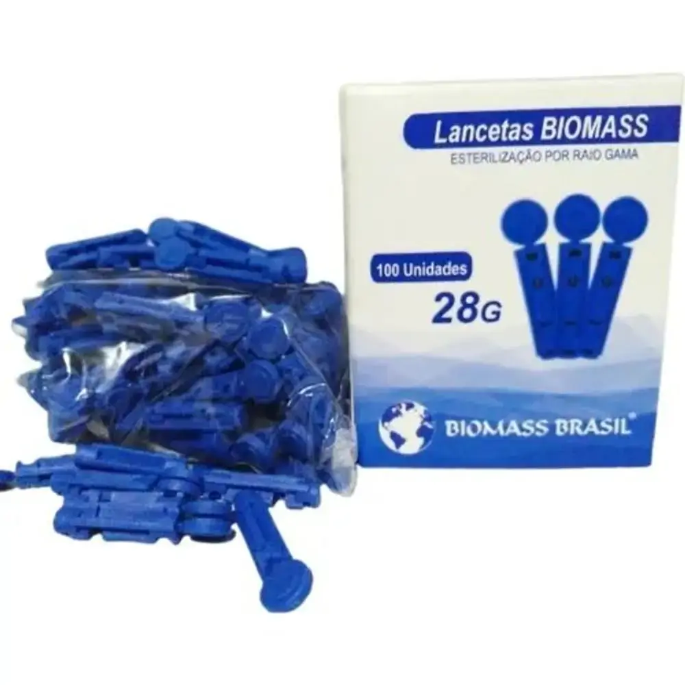 Lancetas para Lancetador 28g 100 unidades Biomass