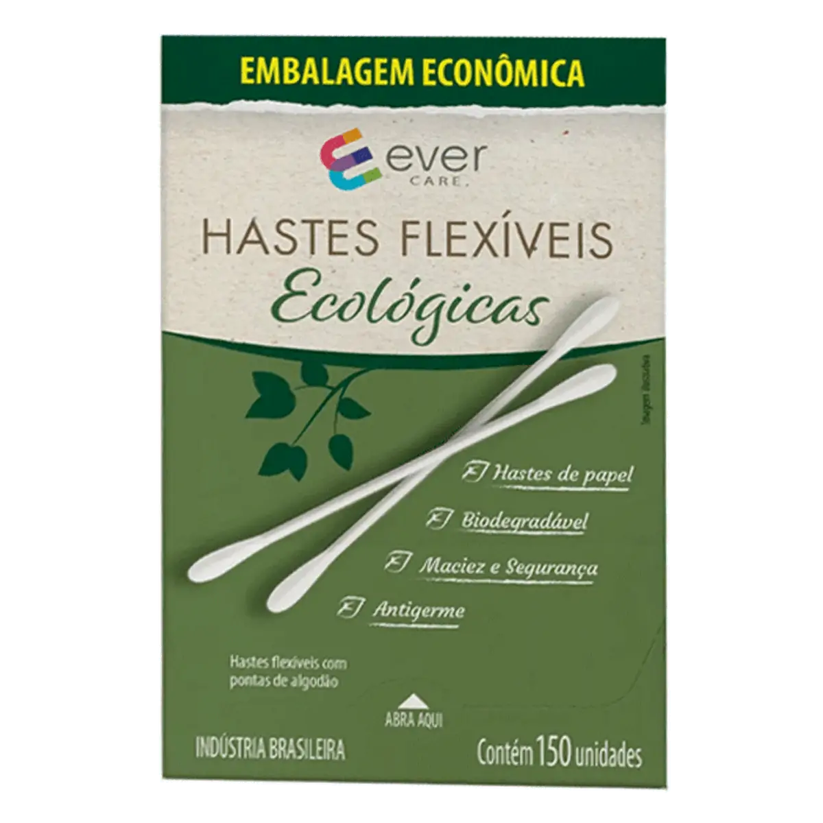 Hastes Flexíveis Ever Care Ecológicas 150 Unidades