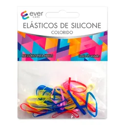 Elástico para Cabelo Ever Care Silicone Colorido 20 Unidades