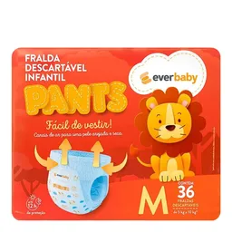 Fralda Ever Baby Pants Roupinha M 36 Unidades