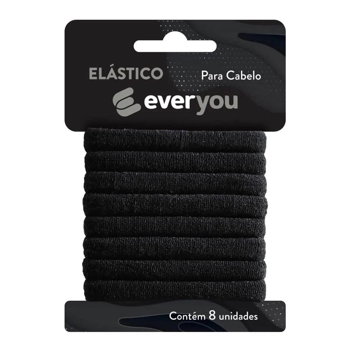 Elástico para Cabelo Ever You Preto 8 Unidades