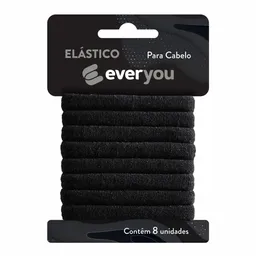 Elástico para Cabelo Ever You Preto 8 Unidades