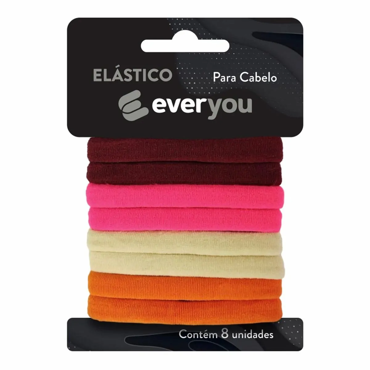 Elástico para Cabelo Ever You Vermelho Fio de Meia 8 Unidades