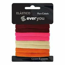 Elástico para Cabelo Ever You Vermelho Fio de Meia 8 Unidades