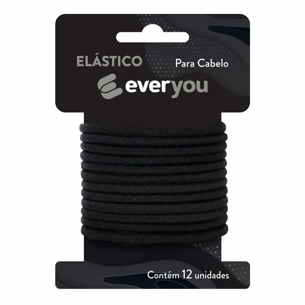 Elástico para Cabelo Ever You Preto 12 Unidades