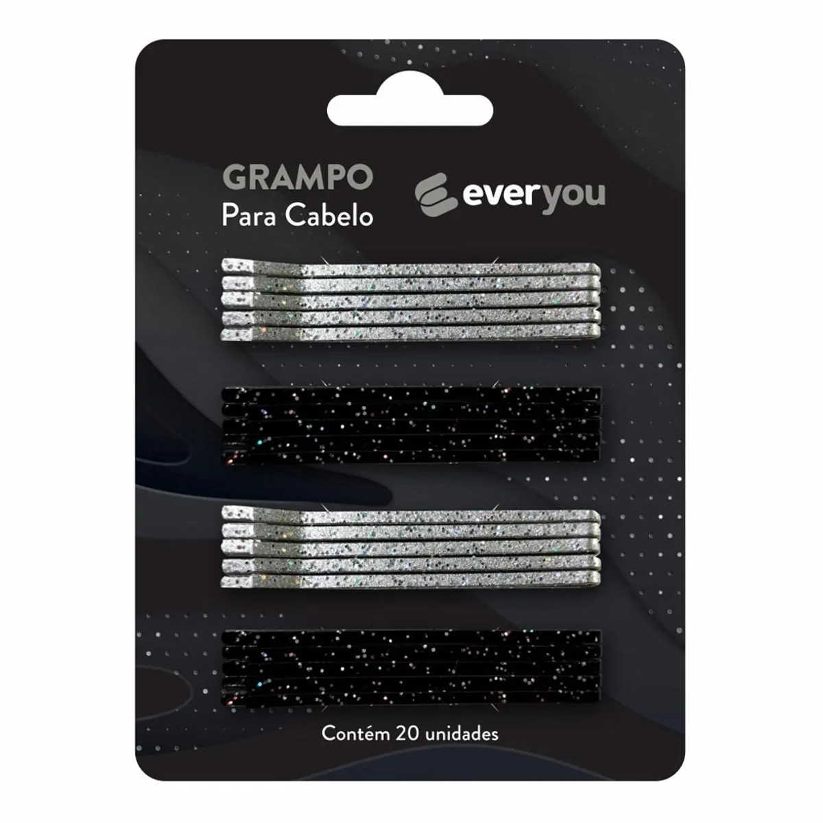 Grampo para Cabelo Ever You Gliter Tradicional 20 Unidades