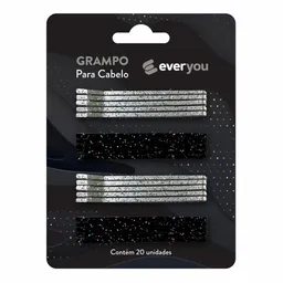 Grampo para Cabelo Ever You Gliter Tradicional 20 Unidades