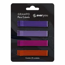 Grampo para Cabelo Ever You Gliter Colorido 20 Unidades