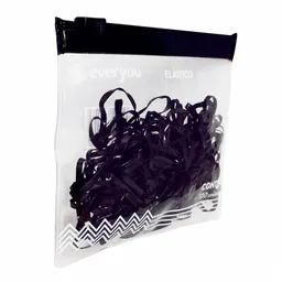 Elástico para Cabelo Ever You Silicone Preto 70 Unidades