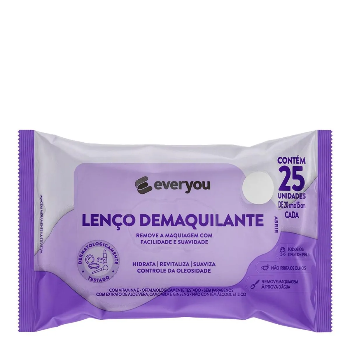 Lenço Umedecido Facial Ever You Demaquilante 25 Unidades
