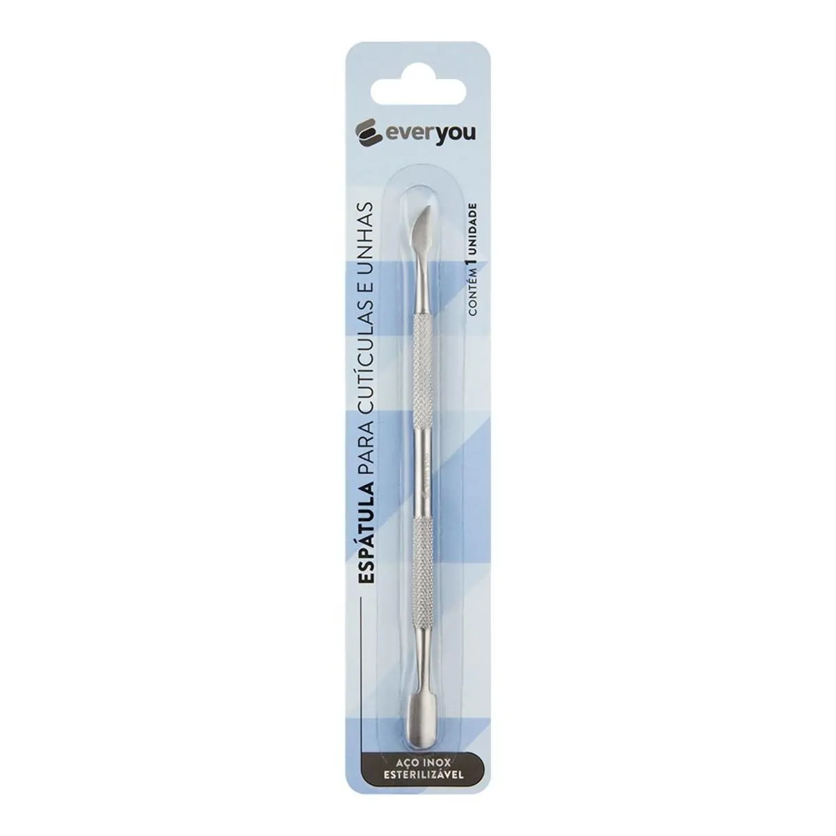 Espátula Inox Ever You Ponta Dupla Para Cutículas E Unhas 1 Unidade