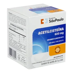 Expectorante Acetilcisteína 600mg Drogaria São Paulo 16 Sachês