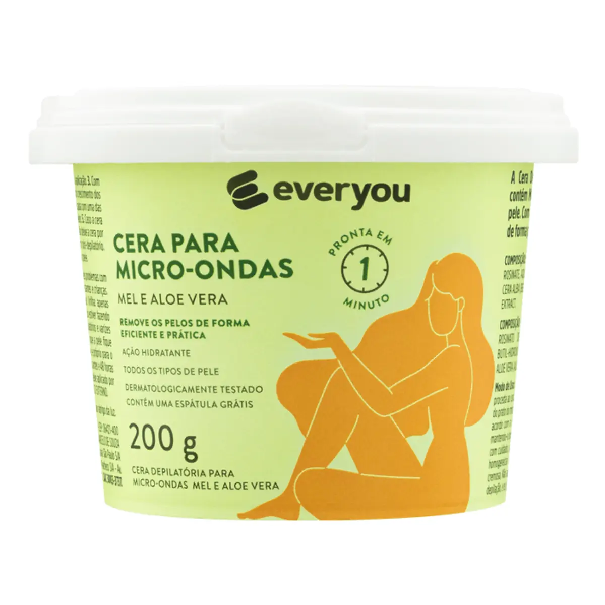 Cera Depilatória de Micro-Ondas Ever You Mel e Aloe Vera 200g
