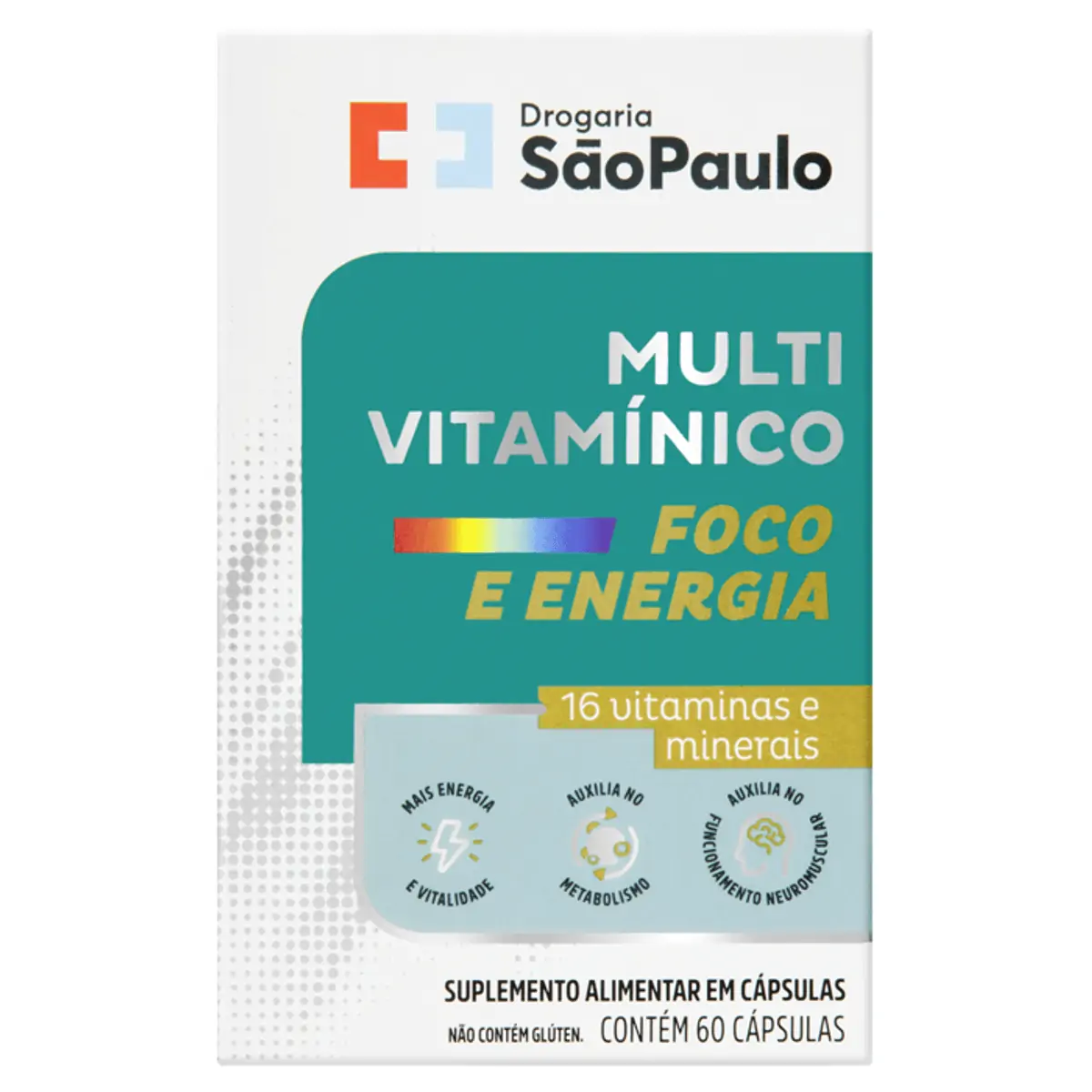 Suplemento Drogaria São Paulo Foco E Energia 60 Cápsulas