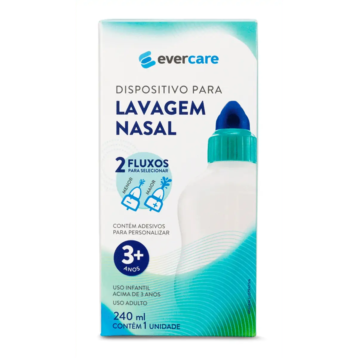 Garrafa para Lavagem Nasal Ever Care Controle De Fluxo 240ml