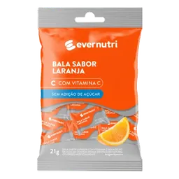 Bala Ever Nutri Vitamina C Sabor Laranja Zero Adição de Açúcar 21g