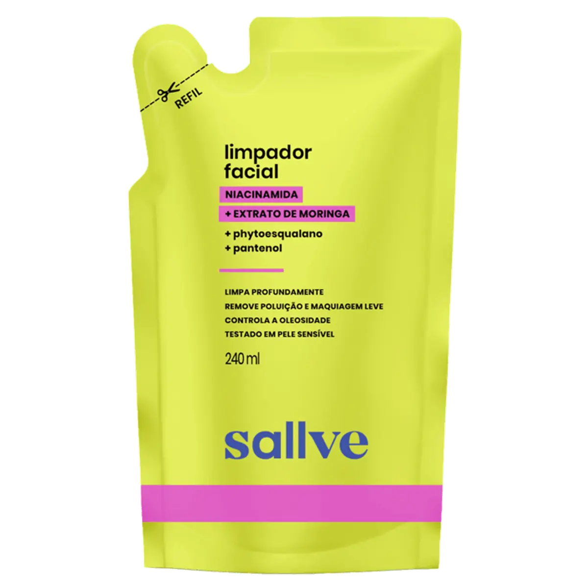 Gel Limpador Facial Sallve 240ml Refil