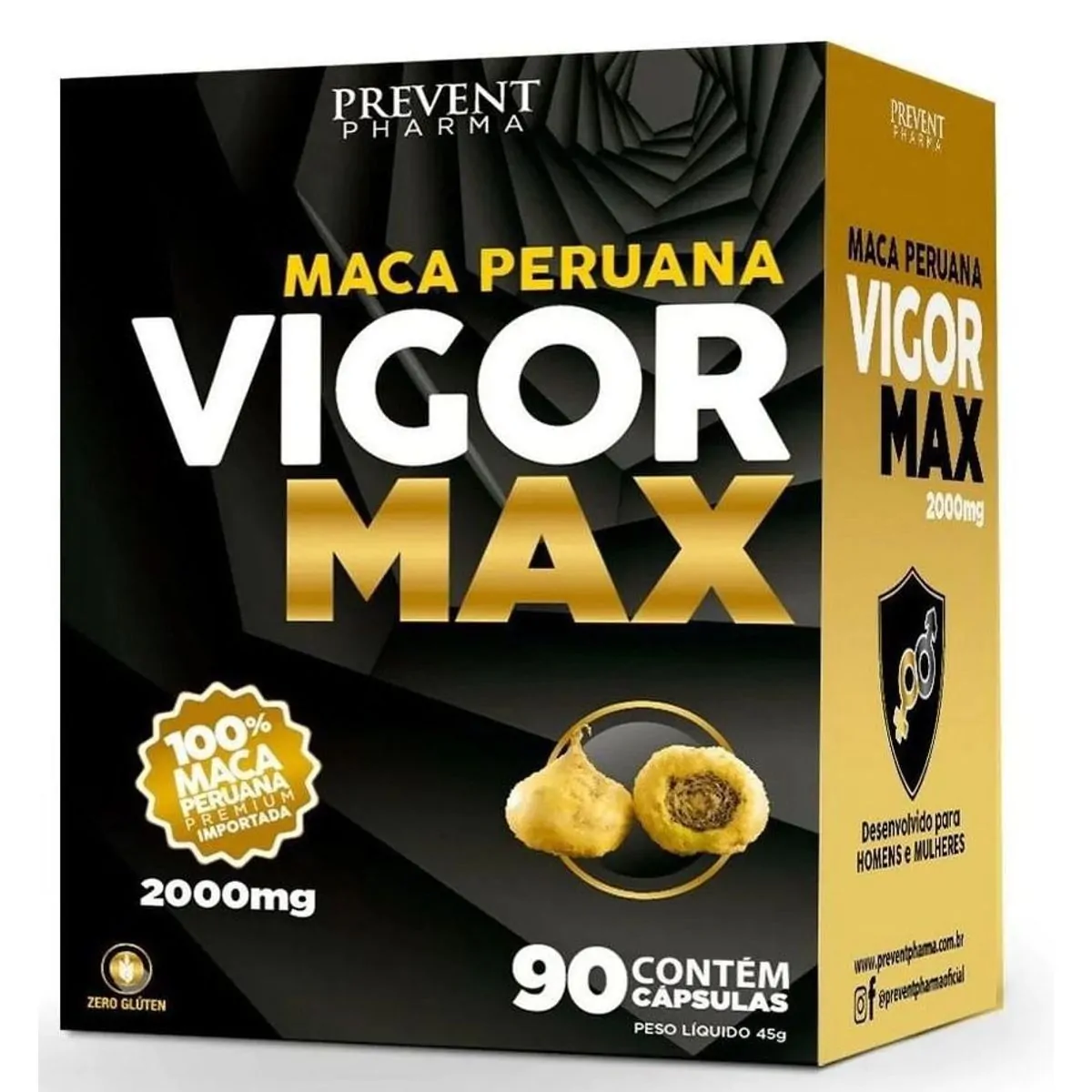 Vigor Max Maca Peruana 2000mg 90 cáps - Prevent Pharma
