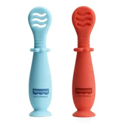 Colheres de Treinamento Fase 1 e 2 com Ventosa Yummy! Azul Fisher-Price - BB1187