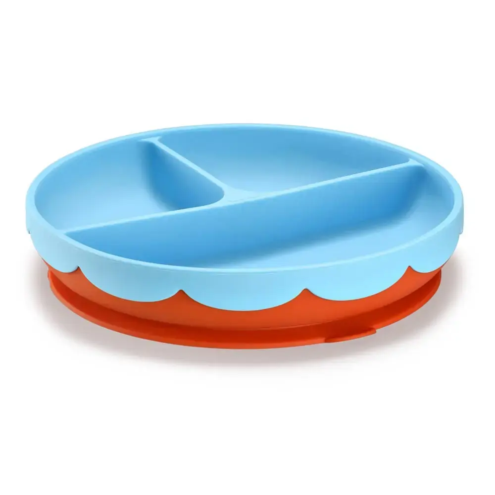 Prato de Silicone com Divisória e Ventosa Yummy! Azul Fisher-Price - BB1189