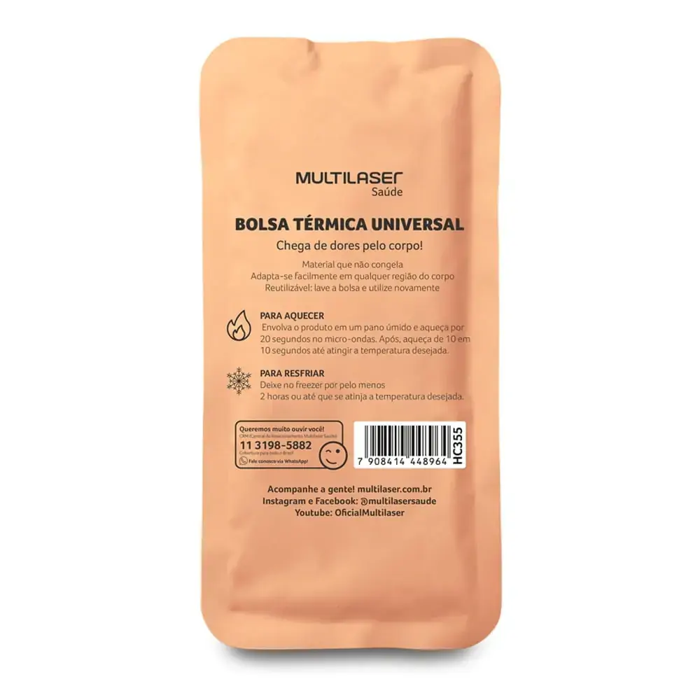 Bolsa Térmica de Gel - Laranja - Multilaser Saúde - HC356