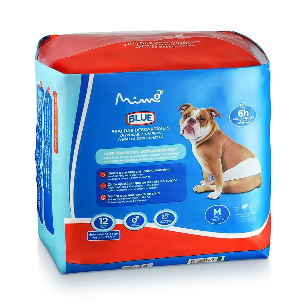Fralda Higienica Blue Macho M 12 Peças - PP376