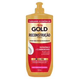 Creme para Pentear Niely Gold Reconstrução Potente Restaurador Queratina-V + 13 Aminoácidos 500ml