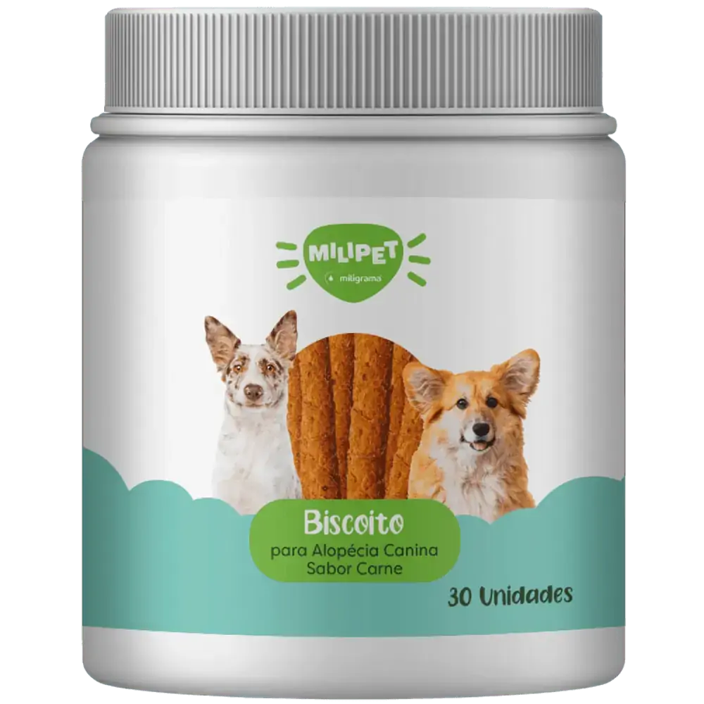 Biscoito para Alopécia Canina Sabor Carne 30 Unidades