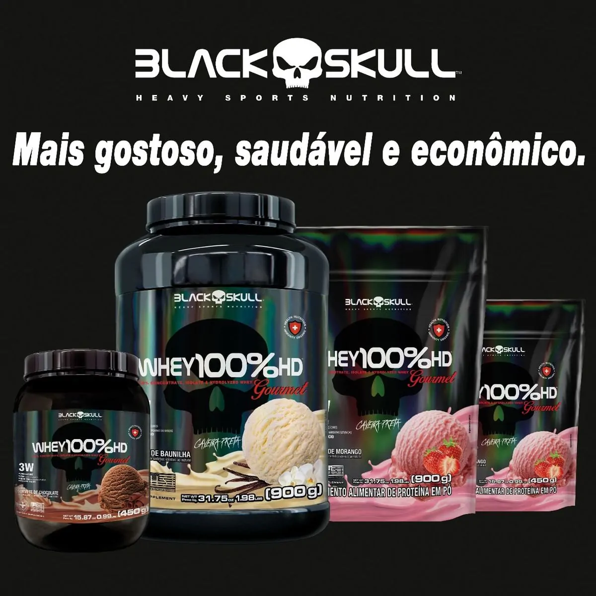 WHEY 100%HD GOURMET 450g REFIL BAUNILHA