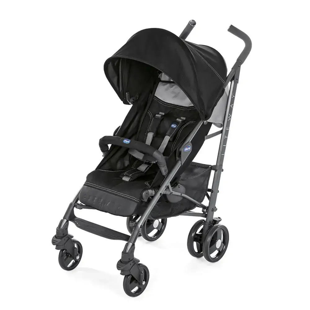 Carrinho de Bebê Lite Way 4 Basic Chicco Preto