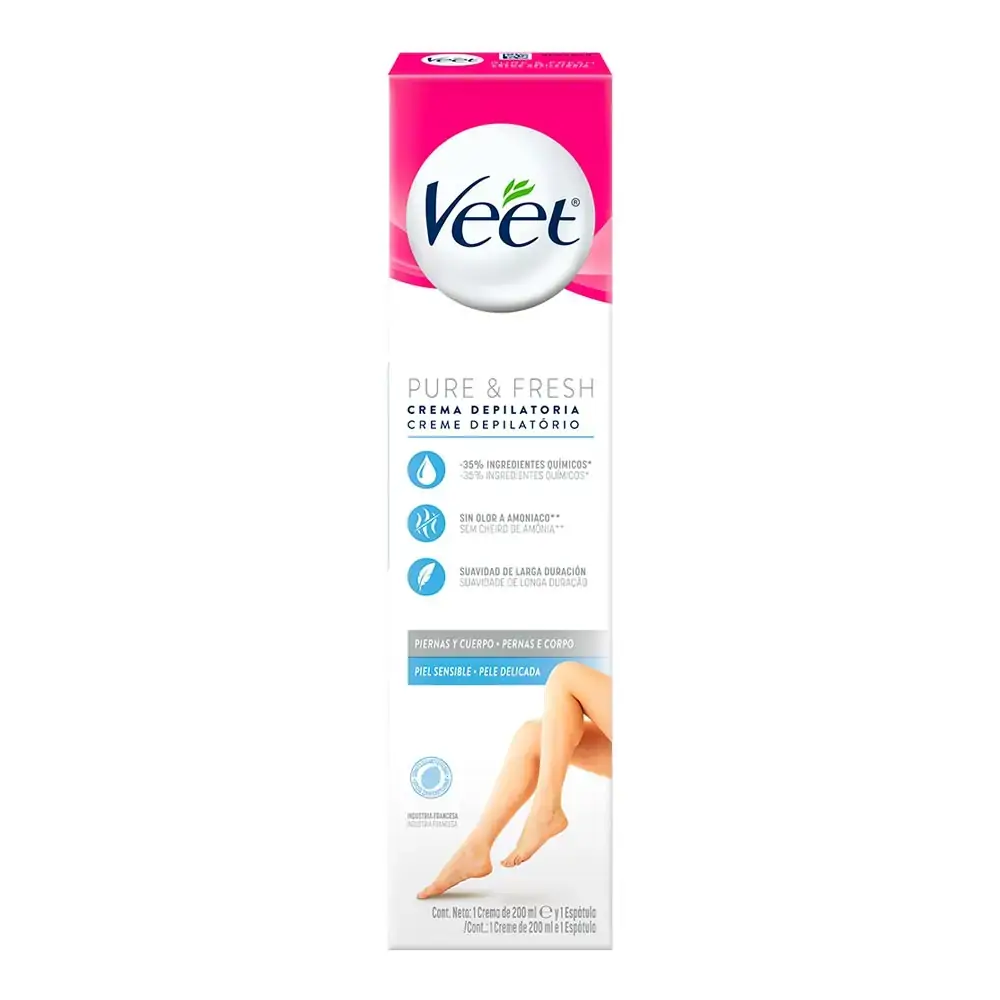 Creme Depilatório Corporal Veet Pure & Fresh Peles Delicadas 200ml