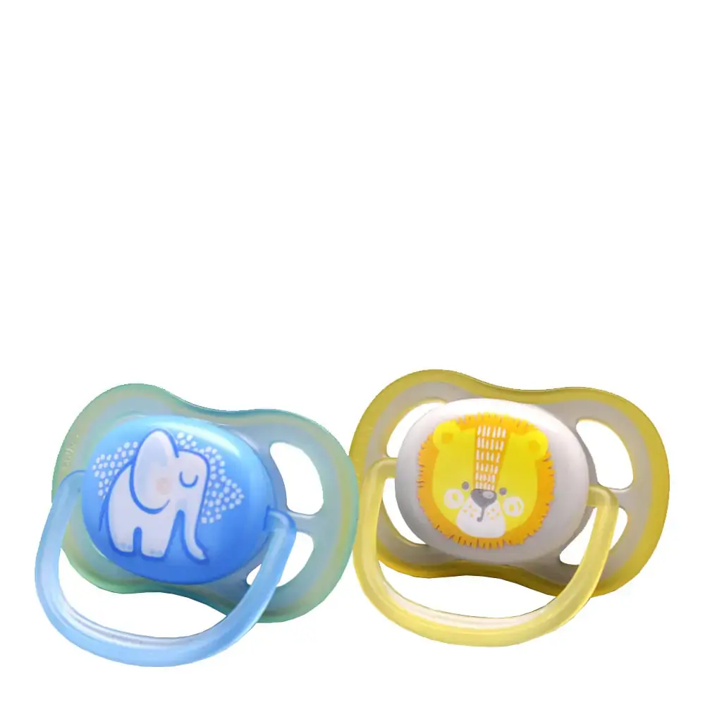 Chupeta Avent Ultra Air Philips 0-6 Meses Decorada Azul e Amarelo 2 Unidades