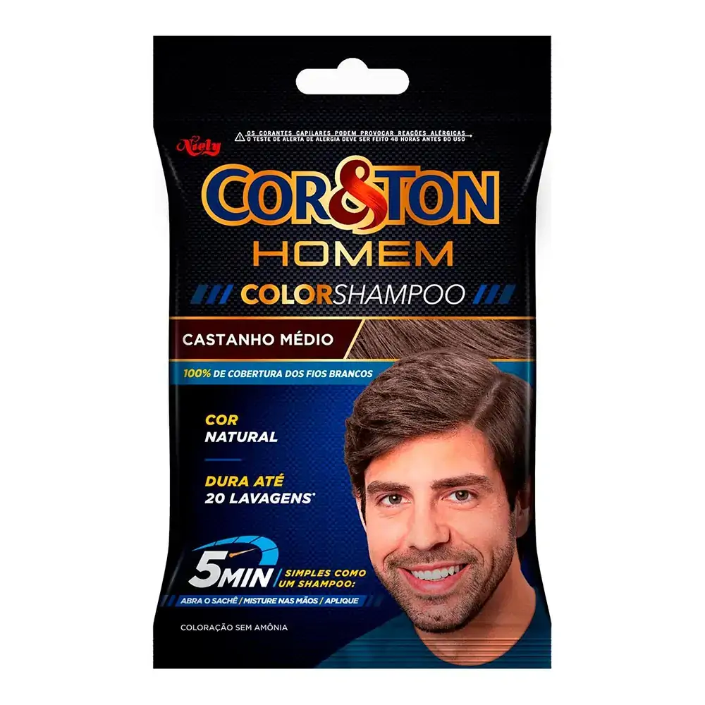Shampoo Niely Cor Castanho Médio Sachê 10g