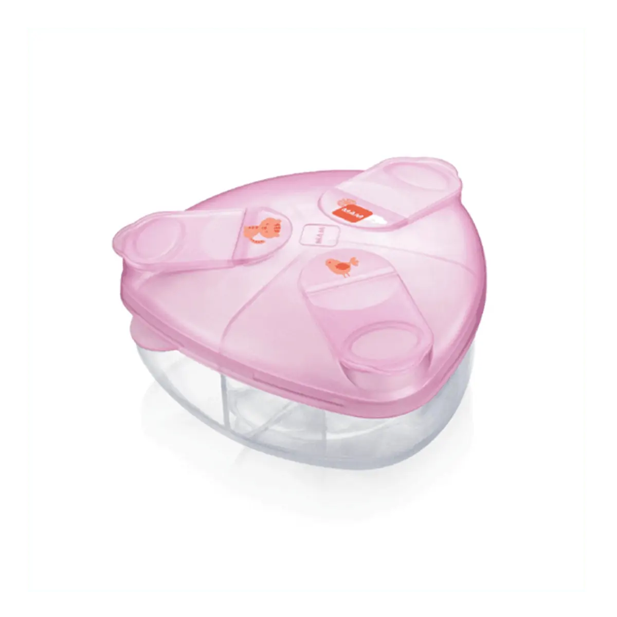 Porta Leite em Pó Bebê Milk Powder Box Triangular Rosa - MAM