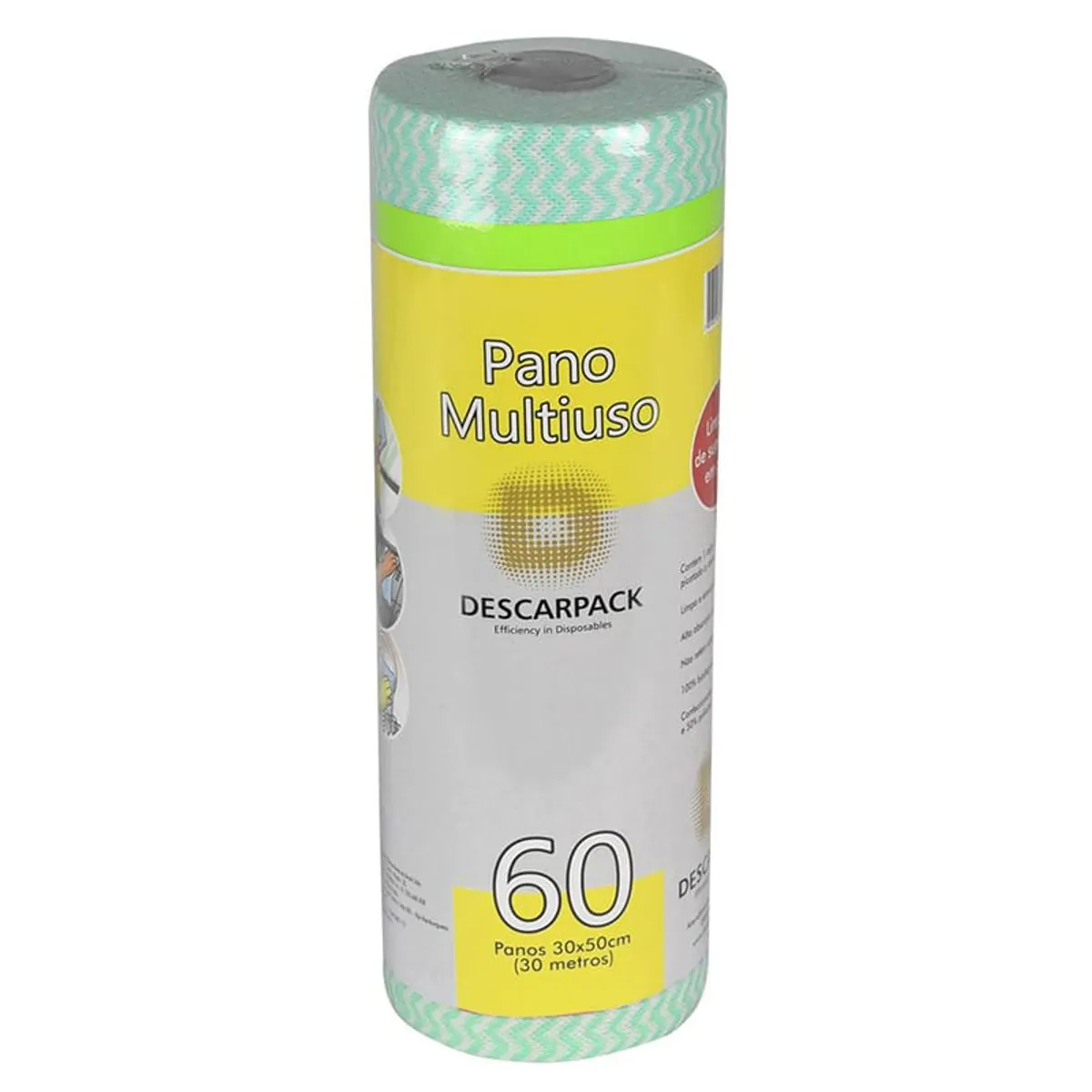 Pano Multiuso 30cm x 30m Verde Rolo Descarpack