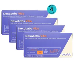 Dexatabs Vita Para Cães E Gatos 1mg Com 12 Comp. Kit C/ 4 cx