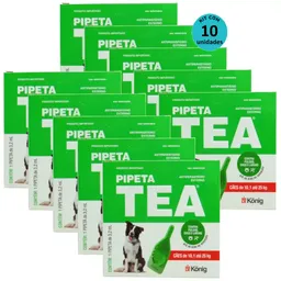 Pipeta Tea 3,2ml Antiparasitário Contra Pulgas para Cães de 10,1 até 25 Kg - König Kit Com 10